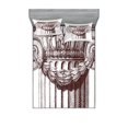thumbnail image 1 of Ambesonne Vintage Fitted Sheet & Pillow Sham Set, Antique Column Roman, Full, Burgundy and White, 1 of 2