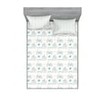 thumbnail image 1 of Ambesonne Vintage Fitted Sheet & Pillow Sham Set, Bikes Hipster Retro, Queen, Soft Pink Blue, 1 of 2