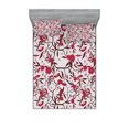 thumbnail image 1 of Ambesonne Vintage Fitted Sheet & Pillow Sham Set, Blooming Spring Branches, Queen, Dark Brown and Dark Coral, 1 of 2