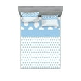 thumbnail image 1 of Ambesonne Vintage Fitted Sheet & Pillow Sham Set, Blue Polka Dots, Queen, White Blue, 1 of 2