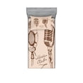 thumbnail image 1 of Ambesonne Vintage Fitted Sheet & Pillow Sham Set, Boho Microphone Retro, Twinxl, Brown Ecru, 1 of 2