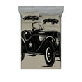 thumbnail image 1 of Ambesonne Vintage Fitted Sheet & Pillow Sham Set, Classic Italian Car, Queen, Brown Black, 1 of 2