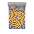 thumbnail image 1 of Ambesonne Vintage Fitted Sheet & Pillow Sham Set, Color Hypnotic Circles, Queen, Multicolor, 1 of 2