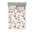 thumbnail image 1 of Ambesonne Vintage Fitted Sheet & Pillow Sham Set, Colorful Retro Teapots, Queen, Multicolor, 1 of 2