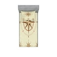 thumbnail image 1 of Ambesonne Vintage Fitted Sheet & Pillow Sham Set, Compass Nautical Retro, Twinxl, Beige Tan, 1 of 2