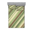 thumbnail image 1 of Ambesonne Vintage Fitted Sheet & Pillow Sham Set, Diagonal Stripes Grungy, Queen, Cream Green Red, 1 of 3