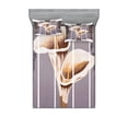 thumbnail image 1 of Ambesonne Vintage Fitted Sheet & Pillow Sham Set, Exotic Flower and Curlicue, Full, Umber Purpleblue, 1 of 2