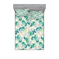 thumbnail image 1 of Ambesonne Vintage Fitted Sheet & Pillow Sham Set, Flora Pattern with Rose, Full, Turquoise Beige Green, 1 of 3