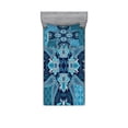thumbnail image 1 of Ambesonne Vintage Fitted Sheet & Pillow Sham Set, Floral Paisley Bohemic, Twin, Blue Navy Blue and White, 1 of 2