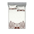 thumbnail image 1 of Ambesonne Vintage Fitted Sheet & Pillow Sham Set, Floral Persian Design, Queen, Beige Brown, 1 of 3