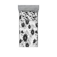 thumbnail image 1 of Ambesonne Vintage Fitted Sheet & Pillow Sham Set, Flowers Bridal Floral, Twin, White Black, 1 of 2