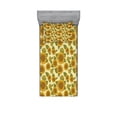 thumbnail image 1 of Ambesonne Vintage Fitted Sheet & Pillow Sham Set, Funky Style Sunflower, Twinxl, Green Yellow, 1 of 2