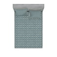 thumbnail image 1 of Ambesonne Vintage Fitted Sheet & Pillow Sham Set, Grunge Motifs Middle Ages, Queen, Dark Teal and Eggshell, 1 of 2