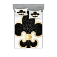thumbnail image 1 of Ambesonne Vintage Fitted Sheet & Pillow Sham Set, Lily of France, Full, Yellow Black White, 1 of 2