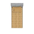 thumbnail image 1 of Ambesonne Vintage Fitted Sheet & Pillow Sham Set, Nostalgic Vine Leaf Motif, Twinxl, Caramel and Beige, 1 of 2