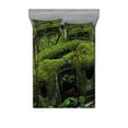 thumbnail image 1 of Ambesonne Vintage Fitted Sheet & Pillow Sham Set, Old Classic Car Forest, Queen, Olive Green and Dimgrey, 1 of 2