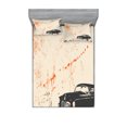 thumbnail image 1 of Ambesonne Vintage Fitted Sheet & Pillow Sham Set, Old Fashioned Car Art, Queen, Beige Black, 1 of 2