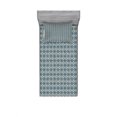 thumbnail image 1 of Ambesonne Vintage Fitted Sheet & Pillow Sham Set, Old Motifs and Star Flowers, Twin, Dark Teal Eggshell, 1 of 2