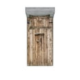 thumbnail image 1 of Ambesonne Vintage Fitted Sheet & Pillow Sham Set, Old Oak Steel Door, Twinxl, Tortilla, 1 of 2