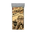 thumbnail image 1 of Ambesonne Vintage Fitted Sheet & Pillow Sham Set, Old Style Car Repair, Twinxl, Sepia Red, 1 of 2