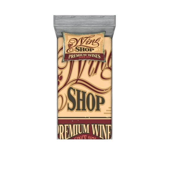 Ambesonne Vintage Fitted Sheet & Pillow Sham Set, Old Wine Shop Sign, Twin, Orange Red