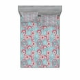thumbnail image 1 of Ambesonne Vintage Fitted Sheet & Pillow Sham Set, Oriental Spring Flowers, Queen, Pink Pale Blue, 1 of 2