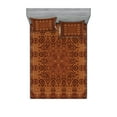 thumbnail image 1 of Ambesonne Vintage Fitted Sheet & Pillow Sham Set, Persian Lace, Full, Orange Brown, 1 of 2