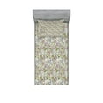 thumbnail image 1 of Ambesonne Vintage Fitted Sheet & Pillow Sham Set, Persian Pickles Ornate, Twin, Pale Brown Mauve and Green, 1 of 2