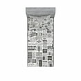 thumbnail image 1 of Ambesonne Vintage Fitted Sheet & Pillow Sham Set, Retro Coffee Texts, Twinxl, Charcoal Grey Pale Grey, 1 of 2