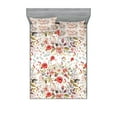 thumbnail image 1 of Ambesonne Vintage Fitted Sheet & Pillow Sham Set, Romantic Feminine Spring, Full, Multicolor, 1 of 2
