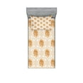 thumbnail image 1 of Ambesonne Vintage Fitted Sheet & Pillow Sham Set, Royal Baroque Roses, Twinxl, Pale Brown White, 1 of 2