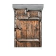 thumbnail image 1 of Ambesonne Vintage Fitted Sheet & Pillow Sham Set, Rustic Wooden Door, Queen, Brown, 1 of 2