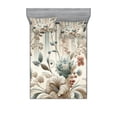 thumbnail image 1 of Ambesonne Vintage Fitted Sheet & Pillow Sham Set, Soft Color Floral Nostalgia, King, Eggshell Pale Slate Blue, 1 of 2