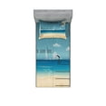 thumbnail image 1 of Ambesonne Vintage Fitted Sheet & Pillow Sham Set, Summer Postcard Stamp, Twinxl, Sand Brown Teal, 1 of 2