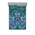 thumbnail image 1 of Ambesonne Vintage Fitted Sheet & Pillow Sham Set, Totem, Full, Petrol Blue Mauve, 1 of 2