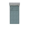 thumbnail image 1 of Ambesonne Vintage Fitted Sheet & Pillow Sham Set, Victorian Flower Petals, Twinxl, Dark Teal and Eggshell, 1 of 2