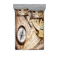 thumbnail image 1 of Ambesonne Vintage Fitted Sheet & Pillow Sham Set, Voyage Theme Lifestyle, Full, Cream, 1 of 2
