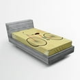 thumbnail image 1 of Ambesonne Vintage Fitted Sheet, Postcard of Retro Bike, Twin Size, Brown and Khaki, 1 of 2