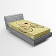 thumbnail image 1 of Ambesonne Vintage Fitted Sheet, Postcard of Retro Bike, Twin XL Size, Brown and Khaki, 1 of 2