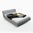 thumbnail image 1 of Ambesonne Vintage Fitted Sheet, Retro 40s Drag Car, Queen Size, Grey Orange, 1 of 2