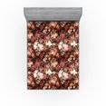 thumbnail image 1 of Ambesonne Vintage Fitted Sheet, Retro English Garden Peony, California King, Seal Brown and Pale Rust, 1 of 5