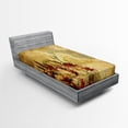 thumbnail image 1 of Ambesonne Vintage Fitted Sheet, Retro Flower Chamomile, Twin XL Size, Tan Orange, 1 of 3