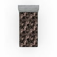 thumbnail image 1 of Ambesonne Vintage Fitted Sheet, Retro Grunge Earthy Peony, Twin Size, Umber Dark Brown, 1 of 5