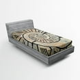 thumbnail image 1 of Ambesonne Vintage Fitted Sheet, Roman Digit Time Spiral, Twin XL Size, Sepia, 1 of 2