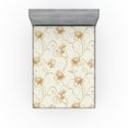 thumbnail image 1 of Ambesonne Vintage Fitted Sheet, Simple Modern Garden Floral, California King, Pale Khaki Pastel Brown, 1 of 5