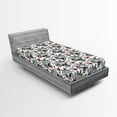 thumbnail image 1 of Ambesonne Vintage Fitted Sheet, Skulls and Flowers, Twin XL Size, Multicolor, 1 of 3