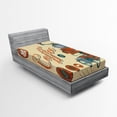 thumbnail image 1 of Ambesonne Vintage Fitted Sheet, Truck Coffee Grinder, Twin Size, Cream Orange Grey, 1 of 2