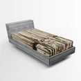 thumbnail image 1 of Ambesonne Vintage Fitted Sheet, Vertical Rustic Planks, Twin XL Size, Brown White, 1 of 3