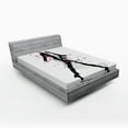 thumbnail image 1 of Ambesonne Vintage Fitted Sheet, Woman Catwalk, Queen Size, Black and Pink, 1 of 3