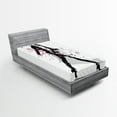thumbnail image 1 of Ambesonne Vintage Fitted Sheet, Woman Catwalk, Twin Size, Black and Pink, 1 of 3